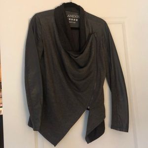 Gray Moto Sweater Jacket